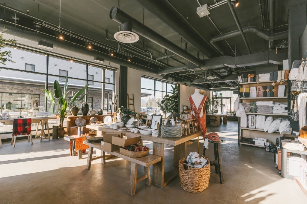 Avenue Home + Boutique interior shop with a collection of the design pieces they have.