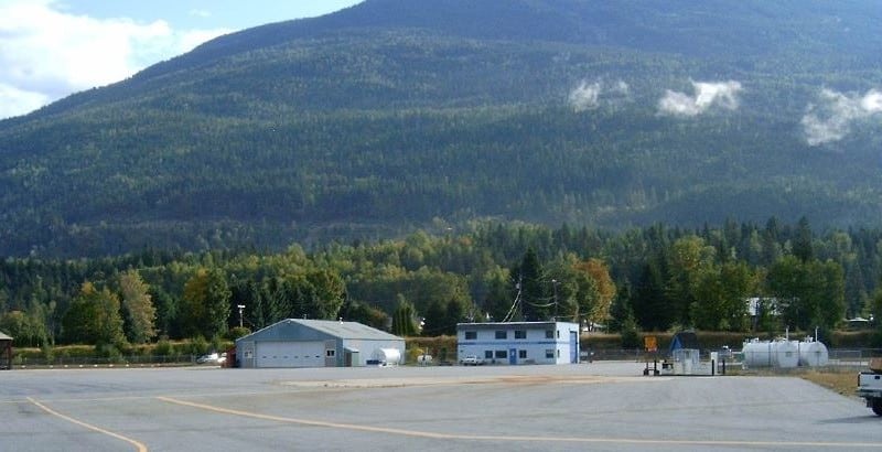 Revelstoke airport hangers and fuel station
