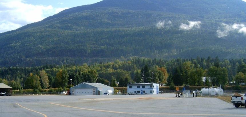 Revelstoke airport hangers and fuel station