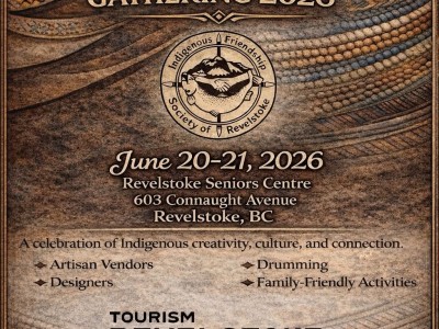 Poster for Indigenous Friendship Society of Revelstoke's Indigenous Artisan, Creator and Fashion Gathering